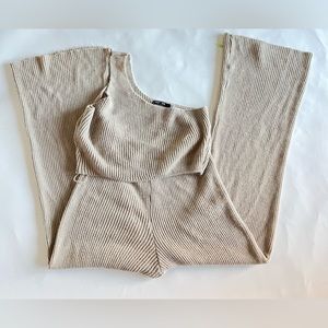 Nasty Gal flared leg pant and crop top set